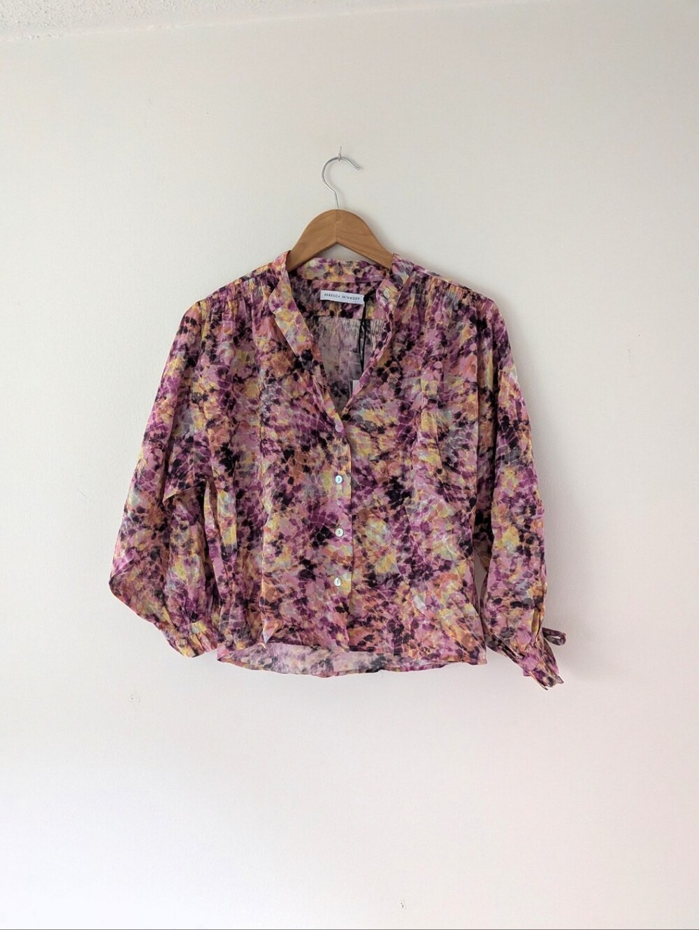 NWT! Rebecca Minkoff Tie-dye Print Isha Blouse - Picture 2 of 11